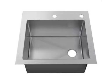 Photo 1 of **COMPONENTS DAMAGED** All-in-One Drop-In/Undermount Stainless Steel 25 in. Kitchen Sink 
