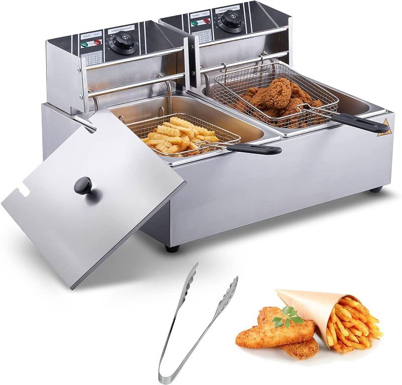 Photo 1 of NuoNuoLe Commercial Deep Fryer with Basket, 3200W 12.7QT Electric Deep Fryers 
