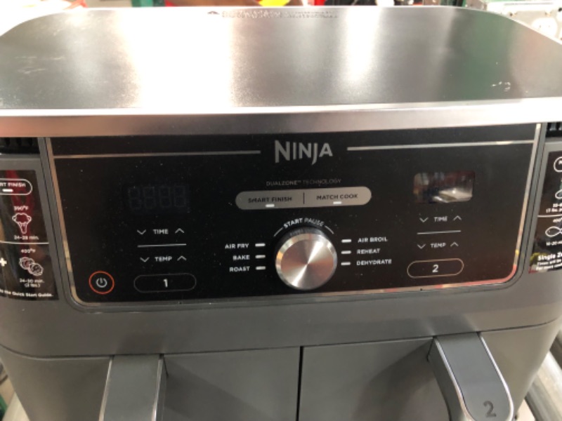 Photo 5 of [For Parts] Ninja DZ401 Foodi 10 Quart 6-in-1 DualZone XL 2-Basket Air Fryer - Grey