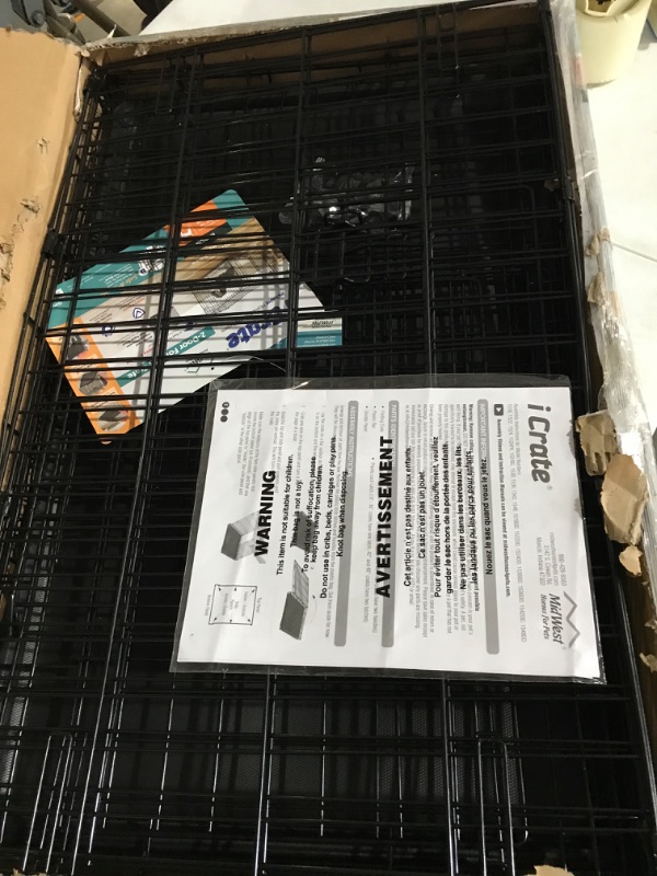 Photo 3 of (USED) Dog Crate MidWest ICrate 30 Inch Double Door Folding Metal Dog Crate w/ Divider Panel