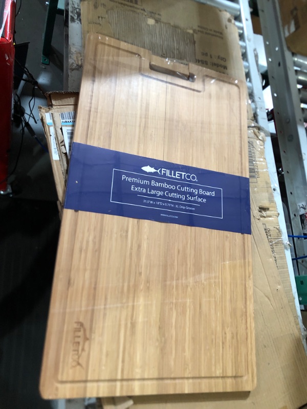 Photo 2 of (SEE NOTES) FILLETCO Premium Bamboo Pull-out Cutting Board 31.5"W x 18"D