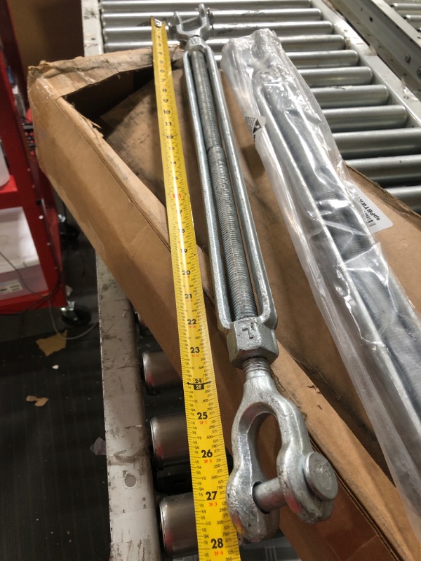 Photo 3 of 2 PCS Galvanized Steel Jaw and Jaw Turnbuckles for Cables Wire 3/4"