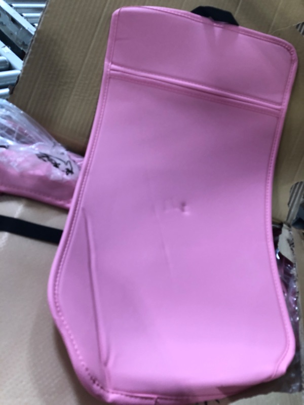 Photo 2 of AOOG Pink Leather Car Seat Covers, Leatherette Automotive Seat Cover for Cars SUV Pick-up Truck, Universal Non-Slip Car Seat Cover Waterproof Protectors Interior Accessories, Full Set FULL SET PINK