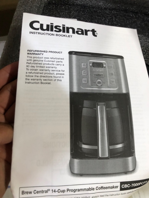 Photo 2 of **SEE NOTES**
Cuisinart CBC-7000PCFR 14 Cup Programmable Coffee Maker