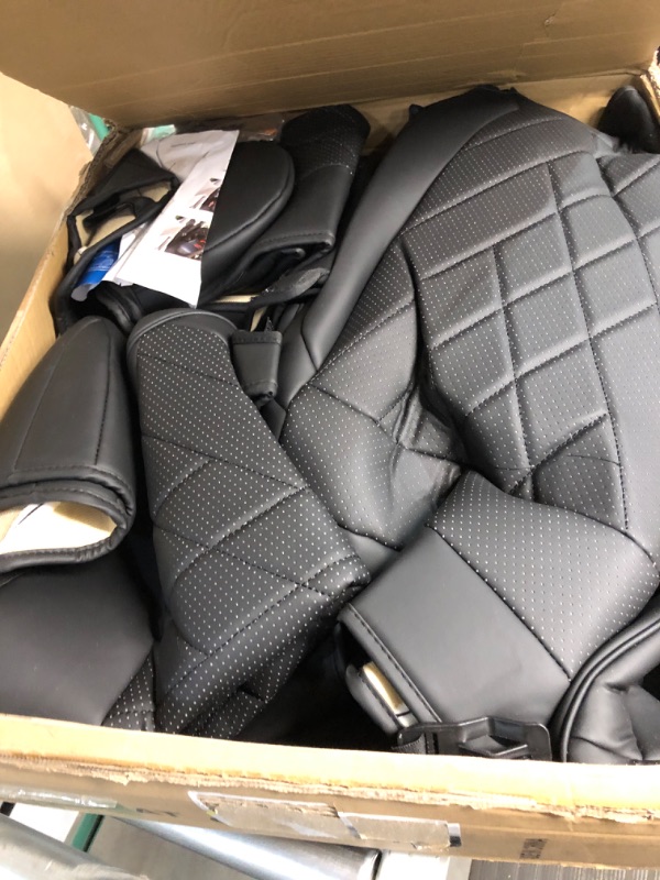 Photo 2 of TAPHA Faux Leather Seat Cover Set for Tesla Model Y 2020 - 2022 (Black)