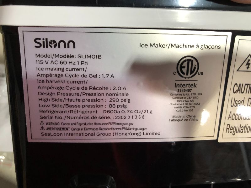 Photo 6 of ***UNTESTED - SEE NOTES***
Silonn Ice Maker Countertop, 9 Cubes Ready in 6 Mins, 26lbs in 24Hrs