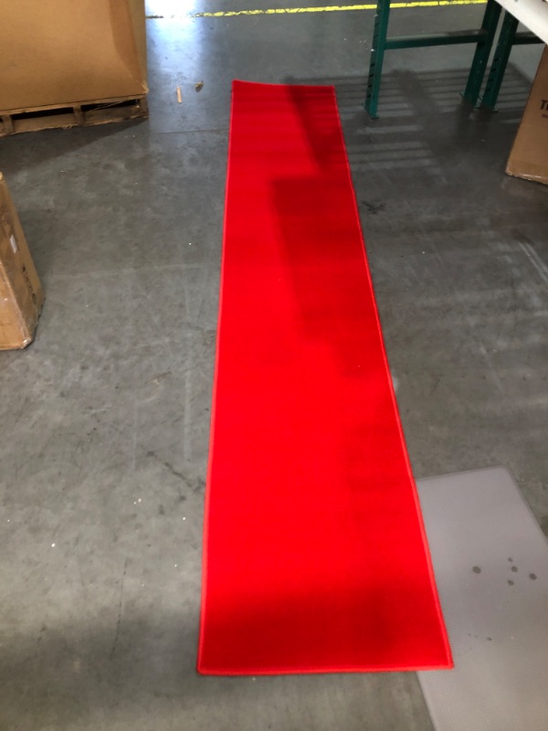 Photo 2 of *STOCK PHOTO FOR REFERENCE ONLY*
Custom Size RED Solid Plain Rubber Backed Non-Slip Hallway Stair Runner Rug Carpet 22 inch Wide Choose Your Length 22in X 10ft Red 22in x 10ft