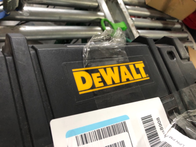 Photo 2 of * item used * signs of tear and wear * no locks *
DeWalt Stanley Tools DeWALT TSTAK VI Deep Box 66 lb Storage Foldable Handle Plastic Black