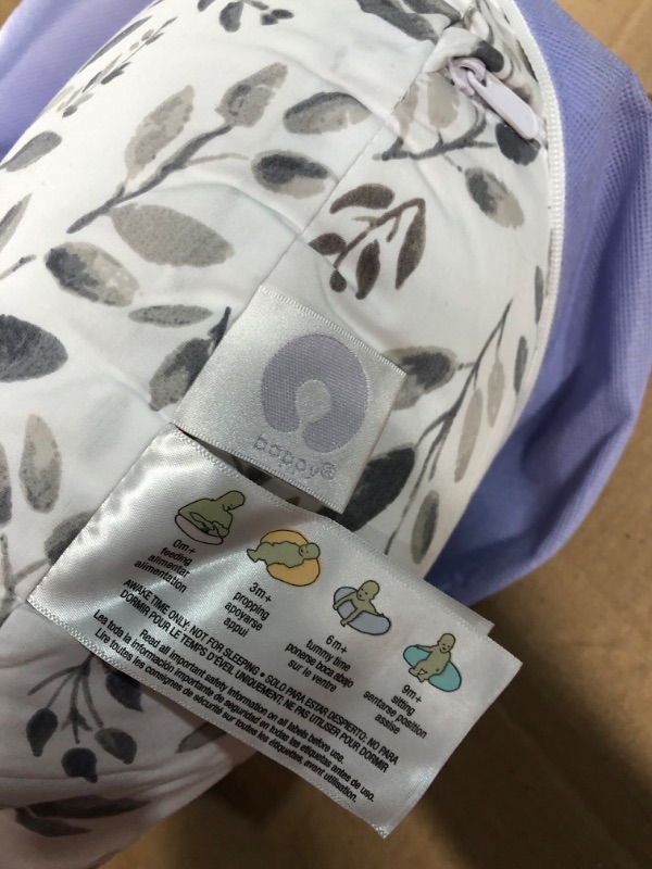 Photo 5 of Boppy Original Support Nursing Pillow, Gray Taupe Leaves, Ergonomic Breastfeeding, Bottle Feeding, and Bonding, 