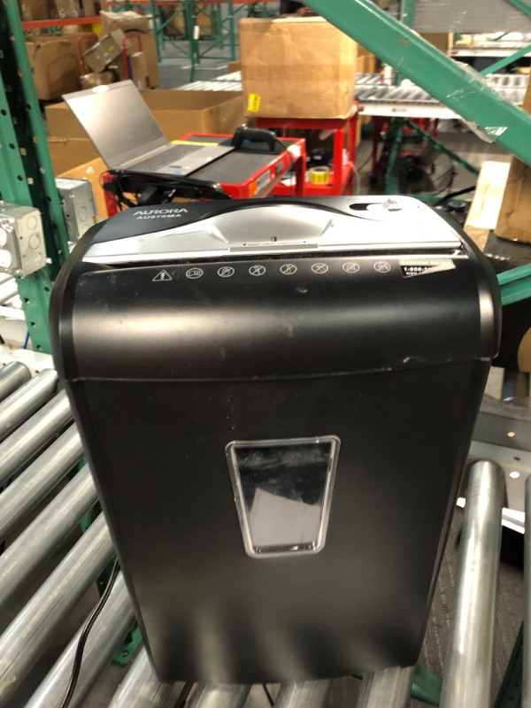 Photo 2 of **For Parts only**Aurora AU870MA High-Security 8-Sheet Micro-Cut Paper Credit Card Shredder Black 8-Sheet MicroCut