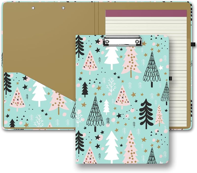 Photo 2 of Clipboard Folio with Refillable Lined Notepad Winter Christmas Tree