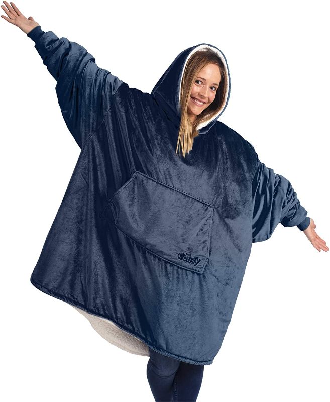 Photo 1 of GOLDEN MOSTER Zip Up Oversized Microfiber & Sherpa Wearable Blanket BLUE