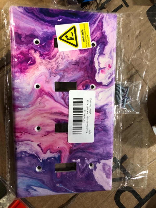 Photo 2 of (STOCK PHOTO REFERENCE ONLY) Purple Marble Light Switch Cover Plate Decorative 4-Gang Quad Gang Toggle Wall Plate Size 4.50" X 7.95