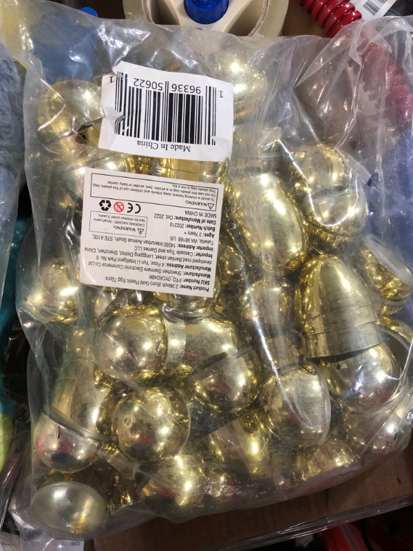 Photo 2 of 72 Pcs Golden Easter Eggs Fillable Large Gold Easter Eggs Bulk Plastic Easter Eggs Empty 2.3"Inch