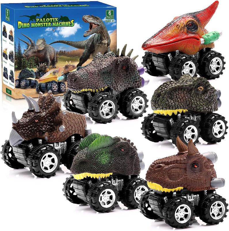 Photo 1 of Dinosaur Toys 8 Pack Pull-Back Cars