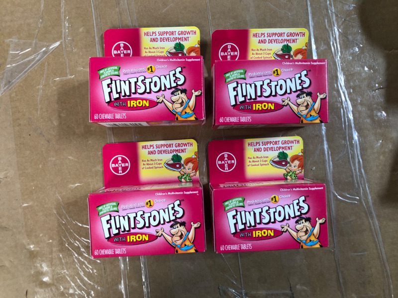 Photo 2 of ***EXPIRES OCT 2023*** Flintstones Chewable Tablets with Iron 60 Tablets (Pack of 4)
