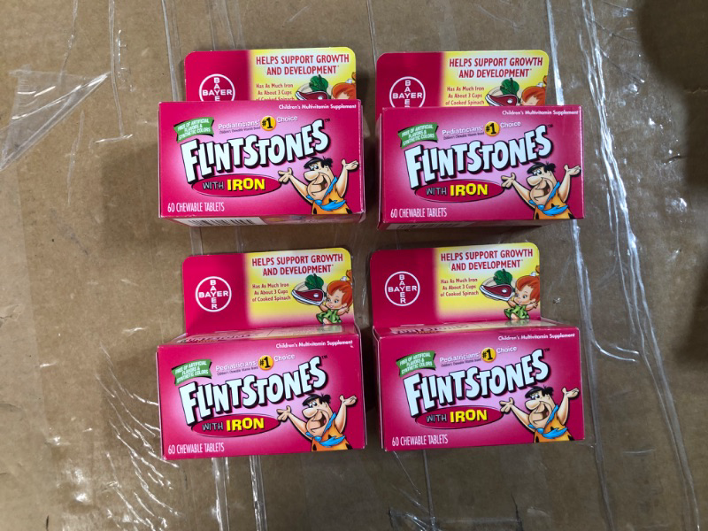 Photo 2 of ***EXPIRES OCT 2023*** Flintstones Chewable Tablets with Iron 60 Tablets (Pack of 4)