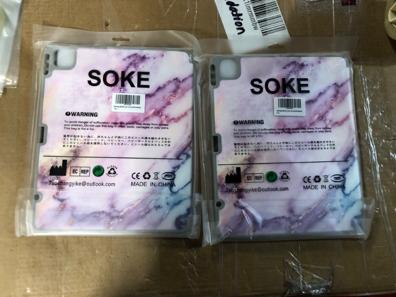 Photo 2 of (Bundle of 2) Soke  iPad Pro 12.9 Case 2022/2021, Lilac Marble