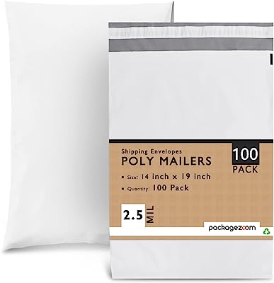 Photo 1 of PackageZoom Poly Mailers 14x19 100 Pcs Self-Seal Shipping Envelopes For Businesses, Strong Adhesive Mailing Bags, Tear & Water-Resistant Protective Shipping Bags Light Grey