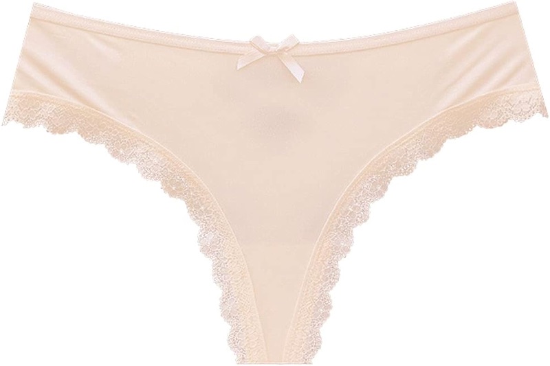 Photo 1 of CITUYER Women's G-String Criss Cross Back Mid Rise Lace Trim Thong Panties