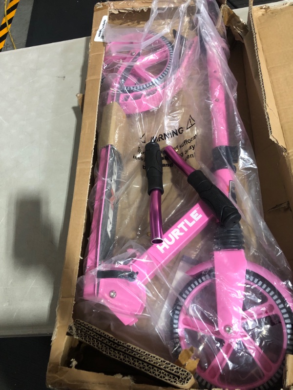 Photo 5 of  Folding Adult Kick Scooter with Alloy Anti-Slip Deck Pink