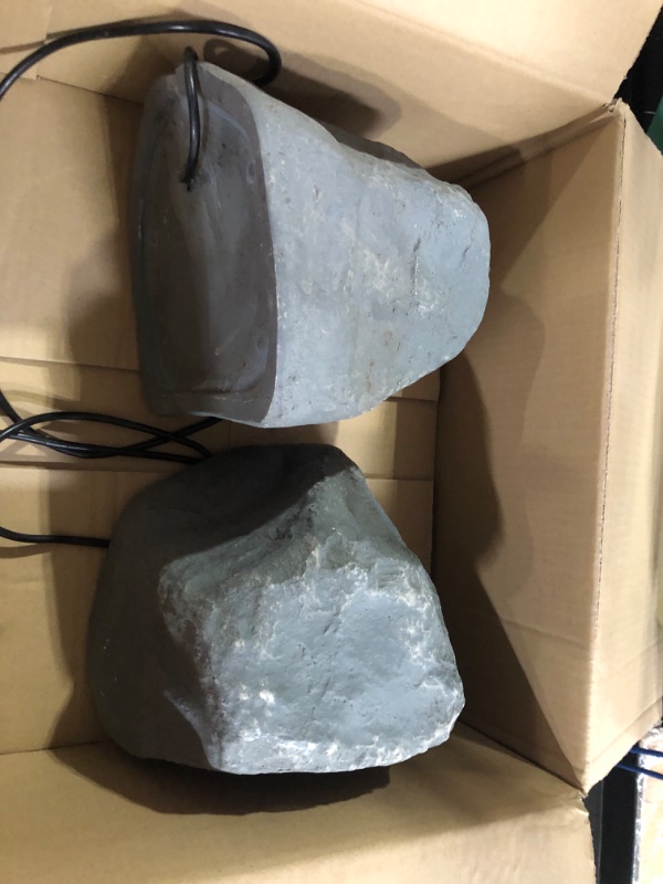 Photo 2 of OSD 5.25" White Granite Outdoor Rock Speaker 100W Weather Resistant Passive Stereo Pair RX550 Grey 5.25" RX550