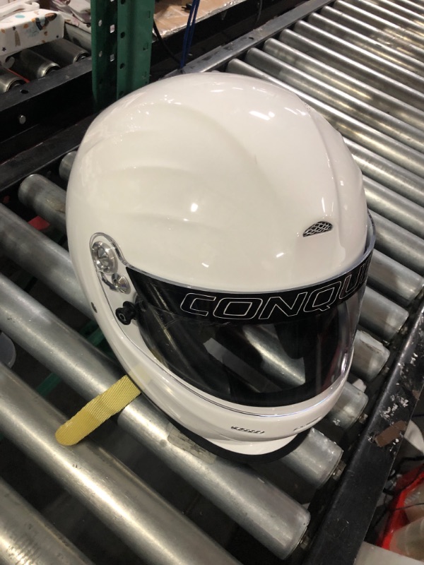 Photo 2 of Conquer Snell SA2020 Aerodynamic Vented Full Face Auto Racing Helmet X-Large White