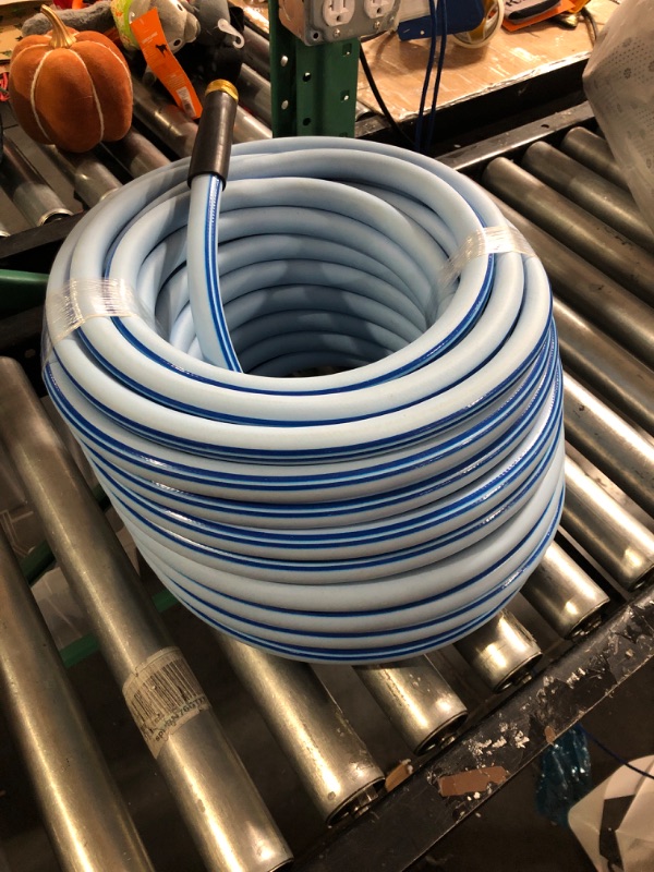 Photo 2 of Atlantic Heavy Duty Garden Hose 5/8 in x 75 FT Blue Color- Durable and Flexible Water Hose for Outdoor Use (Blue 75FT) 75FT (Blue)