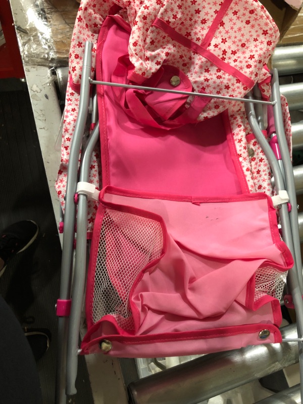 Photo 4 of **PARTS ONLY, MISSING 2 WHEELS** Lissi Deluxe Doll Pram with 13" Baby Doll, Also Includes, Doll Pram, Diaper Bag & Accessories