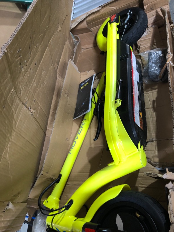 Photo 5 of ***FOR PARTS ONLY *** 
Hover-1 Alpha Electric Scooter | 18MPH, 12M Range, 5HR Charge, LCD Display, 10 Inch High-Grip Tires, 264LB Max Weight, Cert. & Tested - Safe for Kids, Teens & Adults Yellow