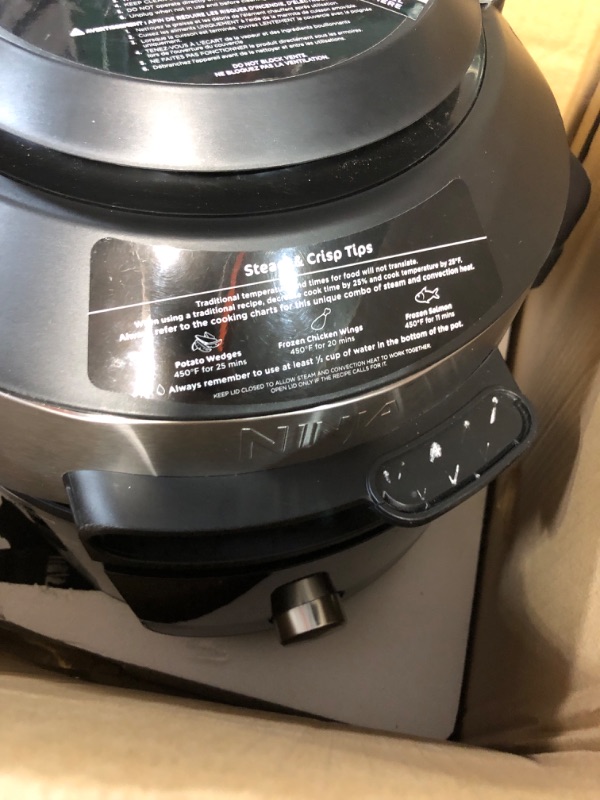 Photo 4 of **DAMAGED**Ninja OL701 Foodi 14-in-1 SMART XL 8 Qt. Pressure Cooker Steam Fryer with SmartLid, Steel/Black