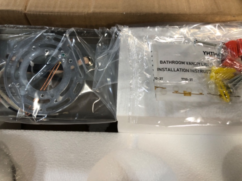 Photo 1 of ***Missing one glass orb**YHTlaeh New Bathroom Vanity Light Fixtures 4 Lights Brushed Nickel Glass Shade 4 Lights-35.43 in-G9