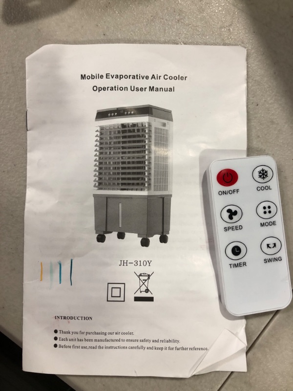 Photo 4 of Sungdogin Evaporative Air Cooler,Portable Swamp Cooler with 5.3Gal Water Tank,,4 Ice Boxes,31-Inch,for Personal