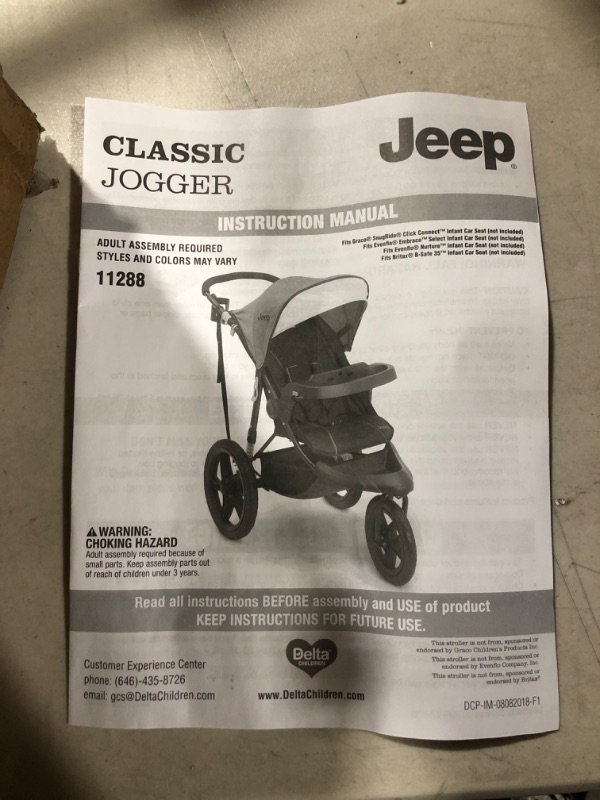 Photo 2 of Jeep Classic Jogging Stroller by Delta Chidlren, Grey