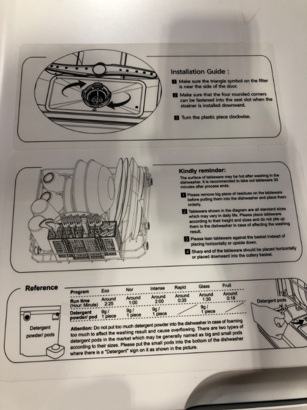 Photo 2 of *FOR PARTS ONLY* Countertop Dishwasher, Portable Dishwasher with 6L Water Tank & 6 Programs, with water tank