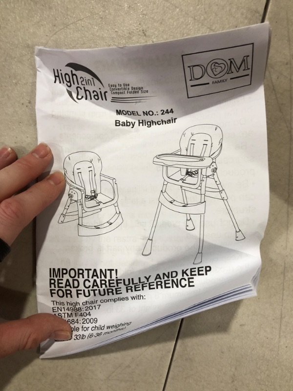 Photo 2 of Dream on Me Portable 2-in-1 Table Talk High Chair, Gray