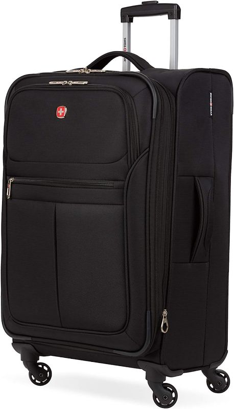 Photo 1 of SwissGear 4010 Softside Luggage with Spinner Wheels, Black, Checked-Medium 23-Inch ( GRAY ) 