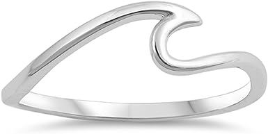 Photo 1 of Wave Sea Ocean Thin Swirl Thumb Ring New .925 Sterling Silver Band ( SIZE 7)
