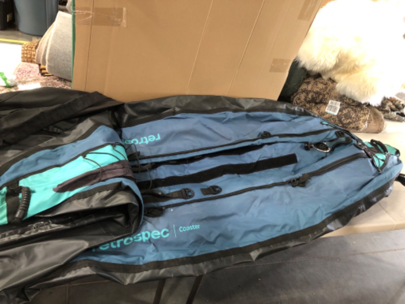 Photo 1 of Retrospec Coaster 1 & 2 Person Inflatable Kayak - Portable 600-Denier Ripstop Polyester Blow up Kayak - Includes Double-Sided Paddle, Hand Pump & Carrying Bag Ocean Blue 2 Seater