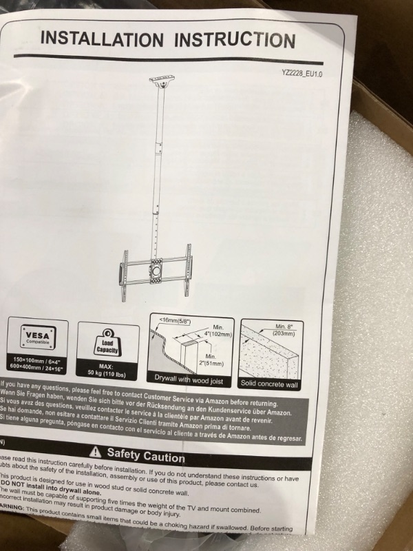 Photo 2 of ELIVED Ceiling TV Mount for Most 37-75 Inch LED