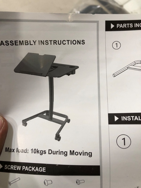 Photo 3 of JOY worker Mobile Standing Desk, Pneumatic Height Adjustable Table