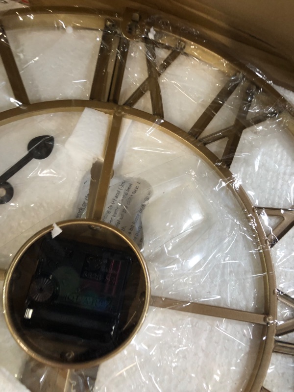 Photo 1 of Large Wall Clock, Metal Retro Roman Numeral Clock, Modern Round Wall Clocks Almost Silent, Easy h