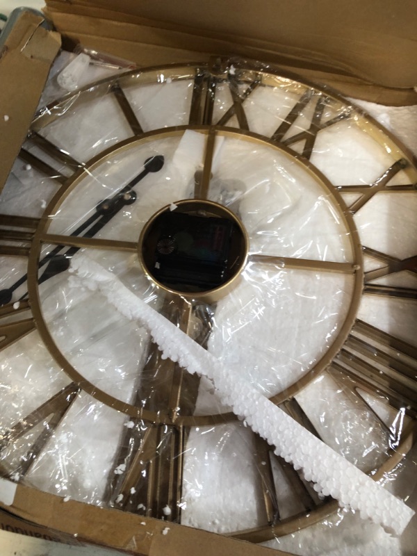 Photo 1 of Large Wall Clock, Metal Retro Roman Numeral Clock, Modern Round Wall Clocks Almost Silent, Easy h