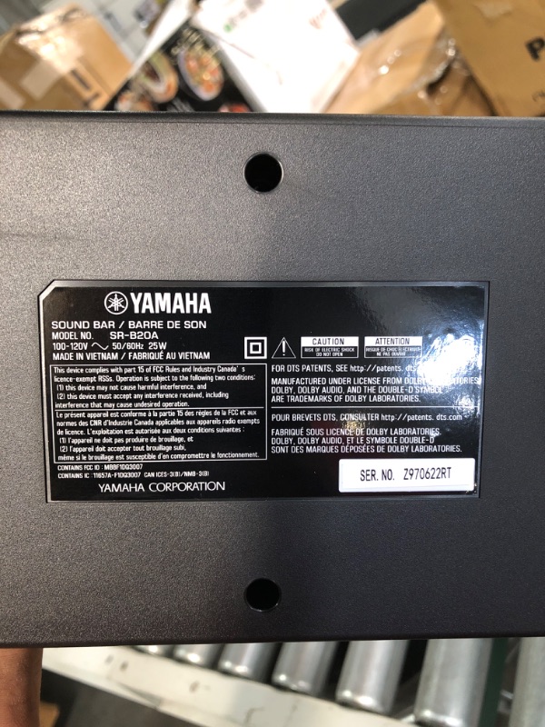 Photo 4 of YAMAHA SR-B20A Sound Bar with Built-in Subwoofers and Bluetooth