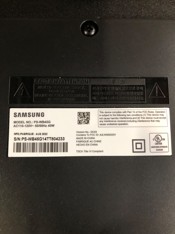 Photo 4 of SAMSUNG HW-B450 2.1ch Soundbar w/Dolby Audio, Subwoofer Included, Bass Boosted, Wireless Bluetooth TV Connection, Adaptive Sound Lite, Game Mode (Newest Model) HW-B450 Soundbar