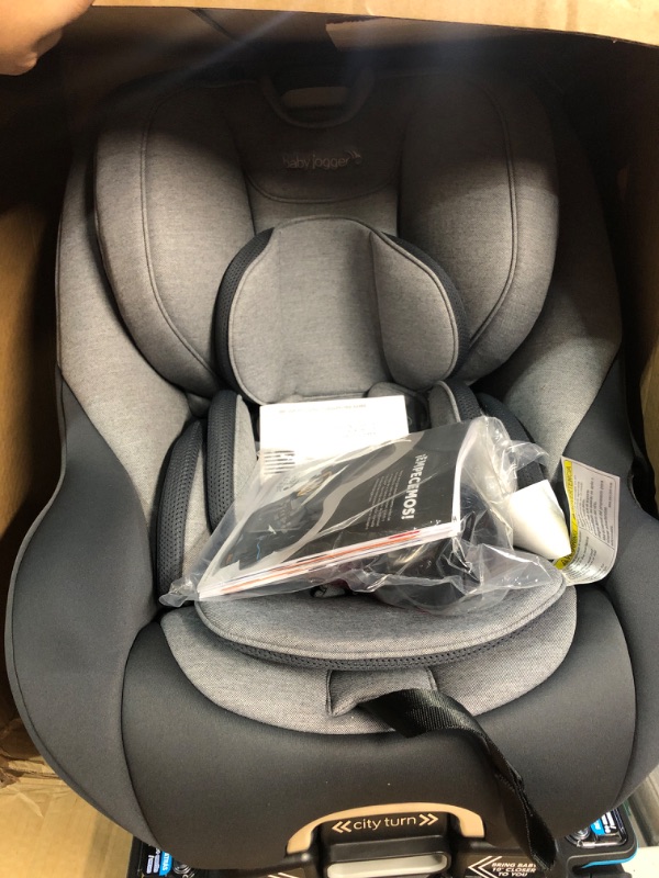 Photo 3 of Baby Jogger City Turn Rotating Convertible Car Seat | Unique Turning Car Seat Rotates for Easy in and Out, Phantom Grey