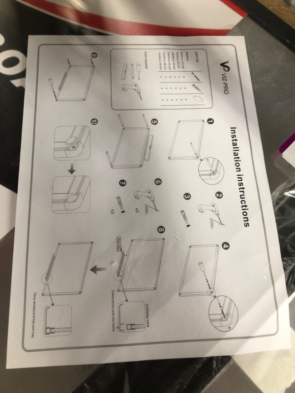 Photo 2 of VIZ-PRO Magnetic Whiteboard/Dry Erase Board