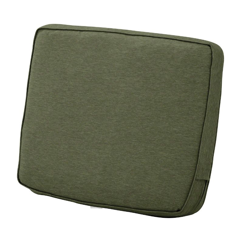 Photo 1 of **REPLACEMENT COVER ONLY** Classic Accessories Montlake FadeSafe Water-Resistant Patio Lounge Back Cushion Replacement Cover, Heather Fern Green, 25"W x 18"H x 4"Thick Heather Fern