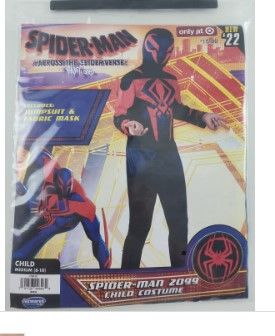 Photo 1 of Spider-Man 2099 Child Costume Size M 8-10 New Across the Spider Verse Suit Mask 