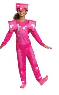 Photo 1 of Minecraft Girl's Classic Pink Armor Costume